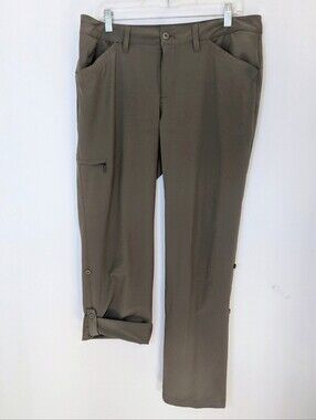 Eddie Bauer Women's Sz 12 Brown Roll Up Hiking Pants  Lightweight outdoor euc